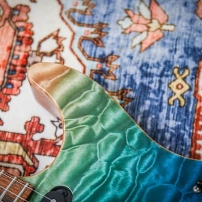 SUHR USA Custom Modern Quilt "Aqua Blue Gradient + Rosewood" (2016) image 10