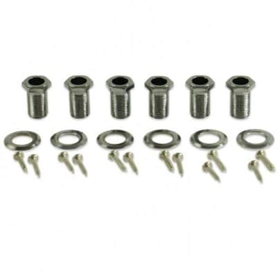 Kluson 3 Per Side Locking Revolution Series G-Mount Tuning Machines Chrome With Plastic Keystone Button image 2