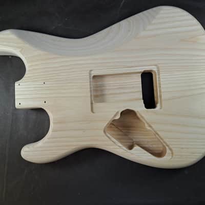 Unfinished Ash Hxx guitar body - for Fender Strat Stratocaster neck Floyd Rose J2475 image 3