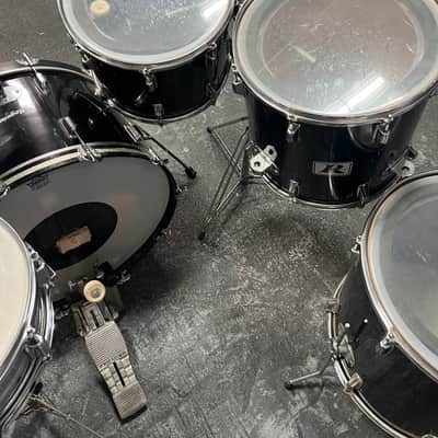 Vintage 1970's Rogers 7-Piece Drum Set, Black w/ Dyna-Sonic Custom Build Roger's Snare & Hardware image 6