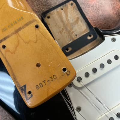 1985 Fender Japan Squier SST-30 'E' Serial Stratocaster with Rosewood Fretboard Black MIJ image 16