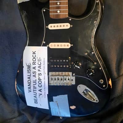 Kurt Cobain Vandalism Stratocaster Replica (Fender Japan, Squier Partscaster) Seymour Duncan Vintage image 1