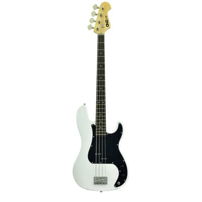 CNZ Audio PB Electric Bass Guitar - White Finish, Maple Neck Bild 1