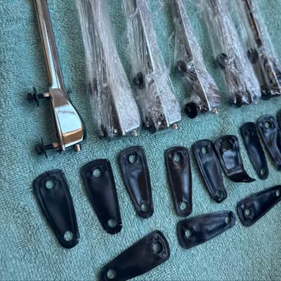Premier Lot of 6 Tom Drum Lugs + Mounting Screws - Long Version 90s - Chrome image 7