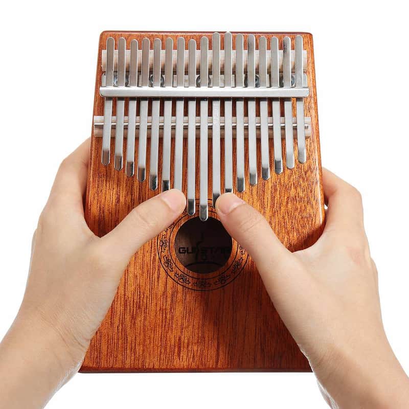 17 Keys Kalimba Thumb Piano High-Quality Wood Mahogany Body Musical Instrument Bundle Starter Kit image 1