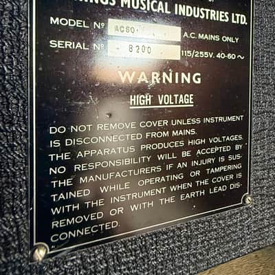 Amp Vox AC50 MKIII JMI + Cab Bass Foundation (1968) - Bill Wyman Amp image 10