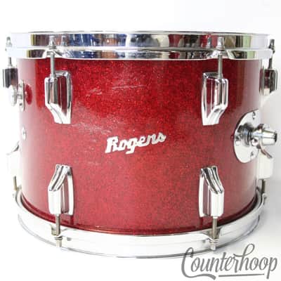 *Rogers 22,13,16" Red Sparkle Cleveland Holiday Drum Set Vintage 60s Dayton Kit* image 7