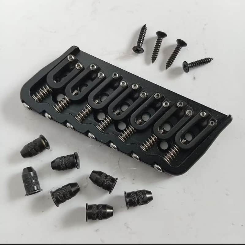 Fixed Bridge Hipshot Multiscale guitar 7 String in Black image 1