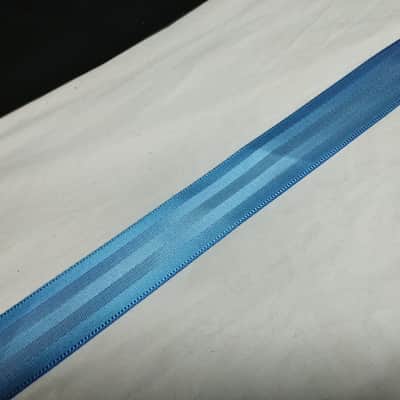 PERRI'S 2" Sky Blue Seatbelt Webbing Guitar Strap With Genuine Leather Ends NEW - Seat Belt image 3