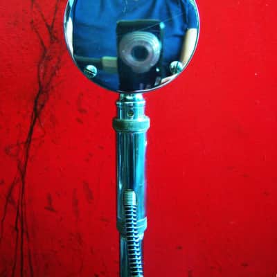 Vintage RARER 1940's Astatic D-104 crystal "Lollipop" microphone Chrome w adapter & period Atlas DS-5 desk stand PROP DISPLAY # 2 image 6