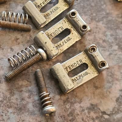 Vintage Fender Stratocaster Tremolo bridge with pat pend saddles . image 5