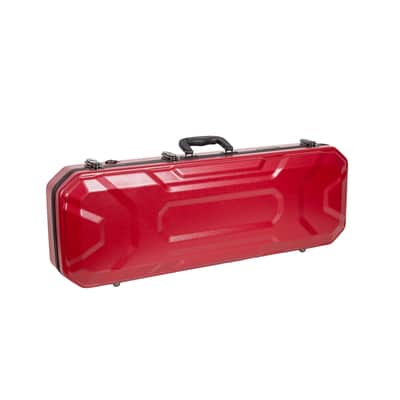 Crossrock 4/4 size Violin Case | ABS Molded Hardshell with Interior Compartment, 2 Bow Holders, Security Lock, and Detachable Straps-Red image 5