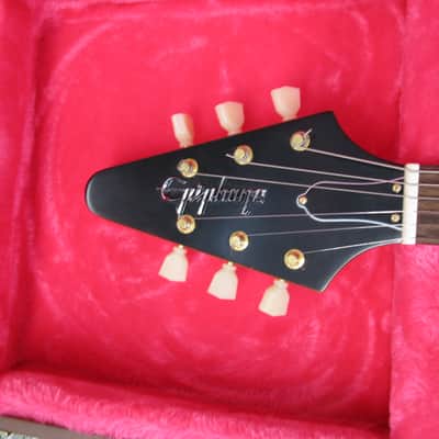 Epiphone '58 Korina Flying V Left-Handed 2023 - Aged Natural (White Pickguard) image 4
