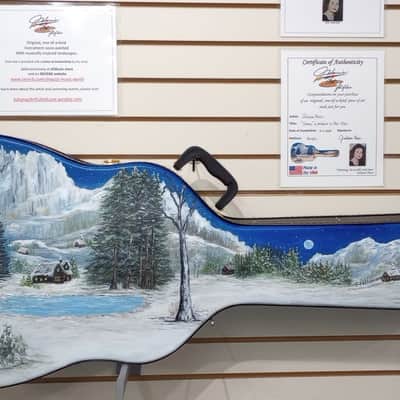 Juliana's Art Full of Love - Dreadnought Arch Top Guitar Case - "Snow" - a Tribute to Per-Olov Kindgren [2024] - Hand Painted Custom Artwork image 10