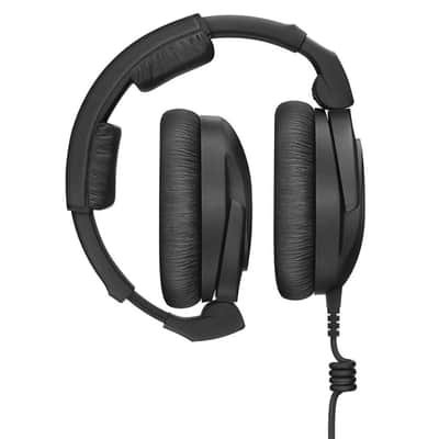 Mint Liquid Audio Senn heiser HD 300 PROtect Professional Closed-back Audio Headphones, Black Bundle w/Pig Hog PHX14-25 1/4" Headphone Extension Cable Polishing Cloth image 4