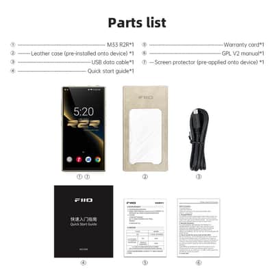 FiiO M33 R2R Portable HiFi Music Player, Snapdragon 680, 8GB RAM + 128GB Storage, True R2R DAC, XMOS XU316 USB Audio, 1100mW Balanced Output, AUTO EQ, 5.5” Full HD Display (Vintage Gold) image 8