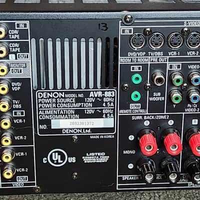 Denon Denon AVR-883 discrete 6-channel A/V receiver 90s - Black image 7