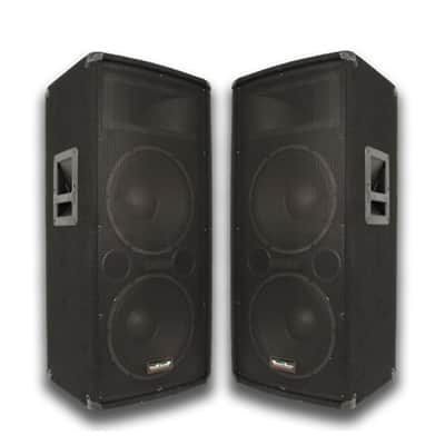 Pair Dual 12" Speakers~Pair 10" Monitors~4 Cables~PA/DJ image 2