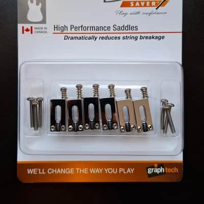 Set of Graph Tech String Saver saddles PG-8001 and Fender American Standard / Series Bridge Plate image 9