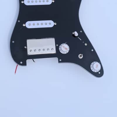 BLACK Hot Texas Blues loaded alnico V SSH Stagger Poles pickguard complete kit wired. image 4