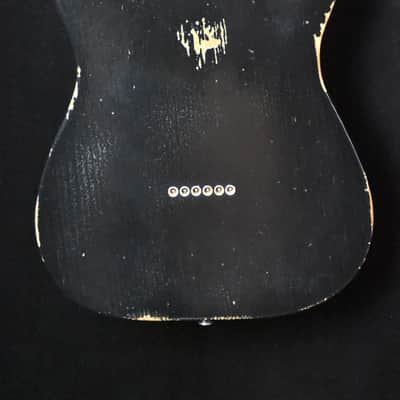 Fender Custom Shop 2019 Ltd Roasted Pine Double Esquire Relic, Aged Black with Tweed Custom Shop Hard Case image 8