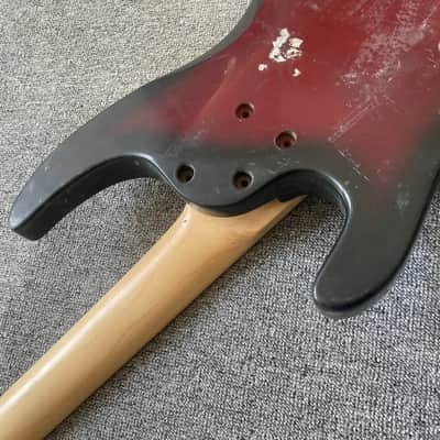 Red Burst 4 String Bass Basswood Body with Maple Neck, Rosewood Fingerboard image 6