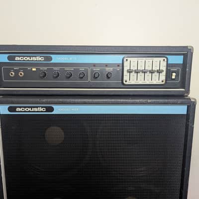 Vintage 1970s Acoustic Control Corp Model 230 Head & 403 4x12 Cab Stack w/ Original Cover imagen 5