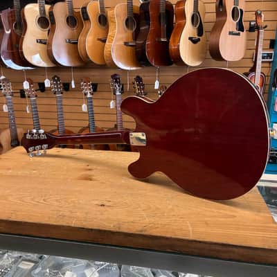 Global EA200 1970s Cherry Red Hollow-Body Electric Guitar image 8