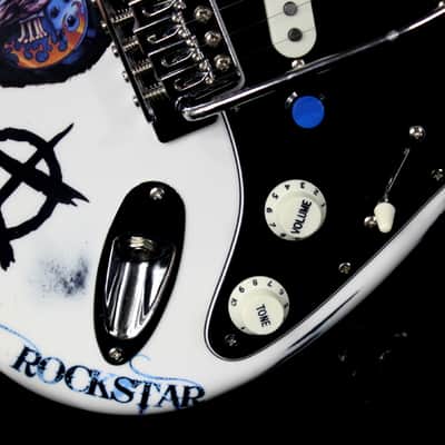 Custom Painted and Upgraded Fender Squier Bullet Strat Series - Aged and Worn with Custom Graphics image 11