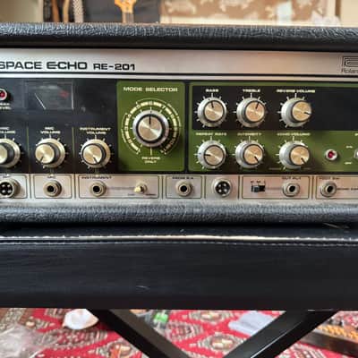 Roland RE-201 Space Echo Tape Delay, 1976 MIJ 100v, early logo, 1/4" and 4-pin mic inputs, s/n 435587