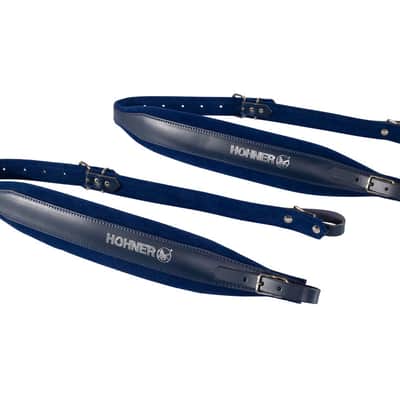 Hohner 42 In. X 3 In. Blue Leather Accordion Straps (ACC13-BLU) image 4