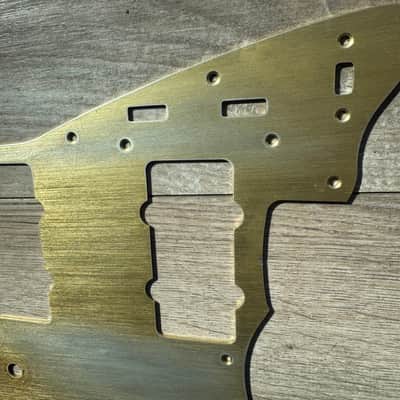 62 Fender Jazzmaster  pickguard USA Hole pattern Relic / Aged  Gold Anodized 59 60  Aluminum 58 RI image 6
