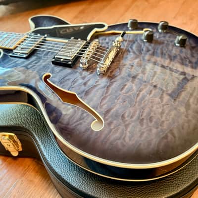D’Angelico Excel DC – Charcoal Burst – Semi-Hollow – w/ Hard Case + Tags – Excellent image 7