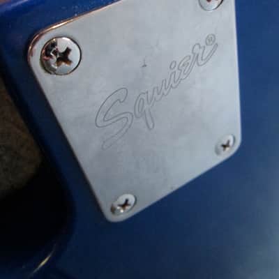 FENDER Squier Standard Jazz Electric Bass Guitar w/Blue matching h/s sold AS IS image 8