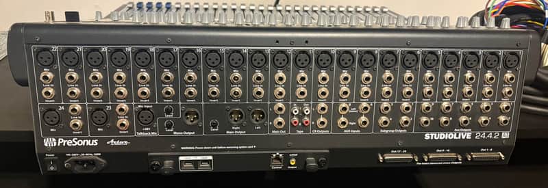 PreSonus StudioLive 24.4.2 Digital Mixer + 3 Hosa 8-Channel Snakes – Excellent Condition image 1
