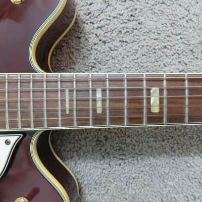 Vintage 1960s Teisco MIJ Ventura Hollow Body Electric Guitar 335 Wine Red Clean Gretsch Gibson Clone image 5