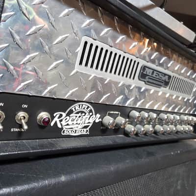 Mesa Boogie Triple Rectifier Solo Head 3-Channel 150-Watt Guitar Amp Head + Mesa Boogie 4x12 Oversized Diamond Plated Cabinet image 2