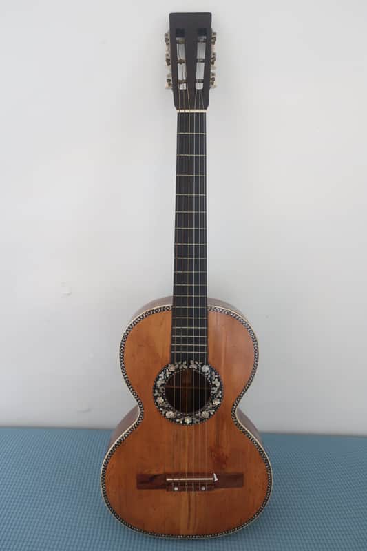 Antique 1890s Unknown Classical Baroque Parlor Guitar Exquisite Inlays Wood Rosewood Mahogany Martin Regal Washburn Possibly Made By Aubry-Maire or Jérôme Thibouville-Lamy (J.T.L.) Mirecourt, France image 1