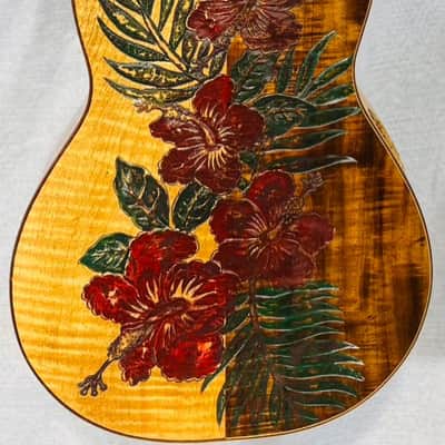 Ukulele Handmade by Blueberry Floral Motif Case & Warranty image 22