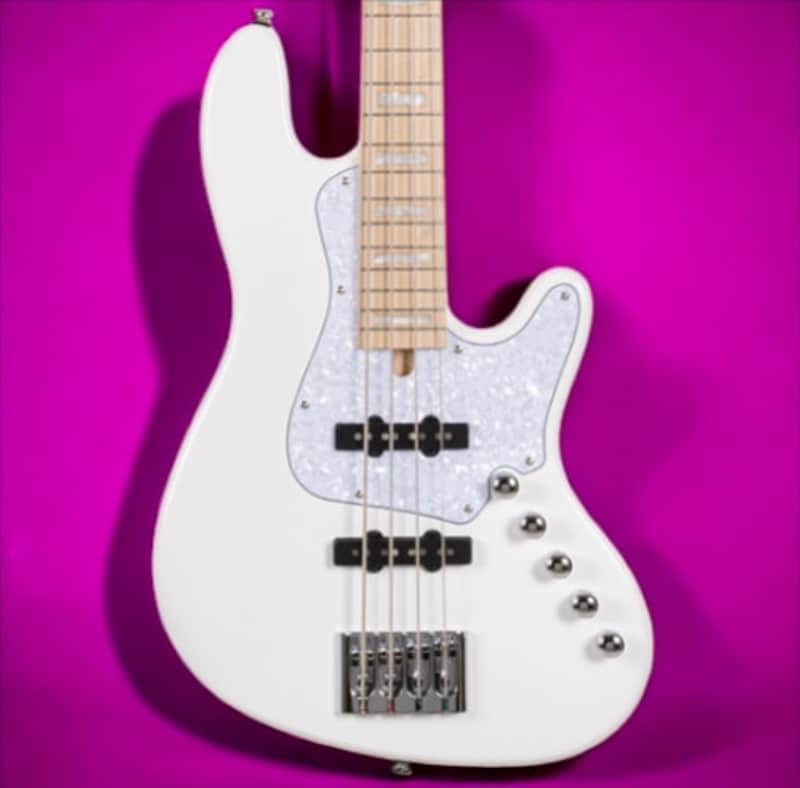 Cort Elrick NJS 4-String Electric Bass, White image 1