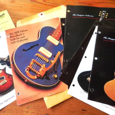 60 Pieces Gibson Guitar Dealer Catalog  Items  1990's-2000 MANY RARE MODELS Dealer Color Promos image 7