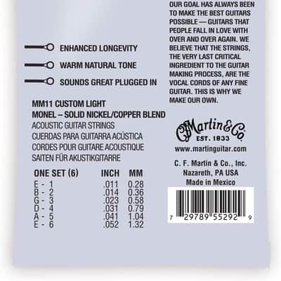 Martin MM11 Retro Monel Acoustic Guitar Strings Light 11-52 image 2
