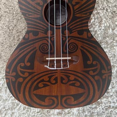 Luna UKE TRIBAL Tenor Size Mahogany Acoustic Ukulele - Satin Natural image 2