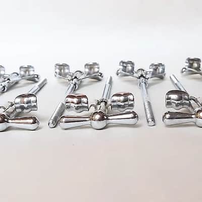 Set of (8) Ludwig "Bowtie" Tension Rods & Claws for Bass Drum, 6 1/8" length / 1960s image 11