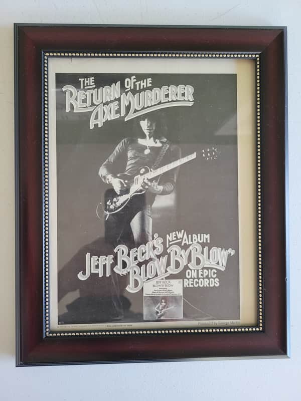 1975 Epic Records Promotional Ad Framed Jeff Beck Blow By Blow Original image 1