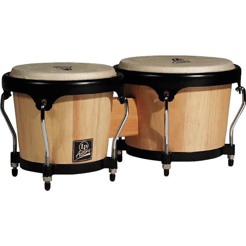 LP Aspire Oak Bongos with Black Hardware - Natural image 1