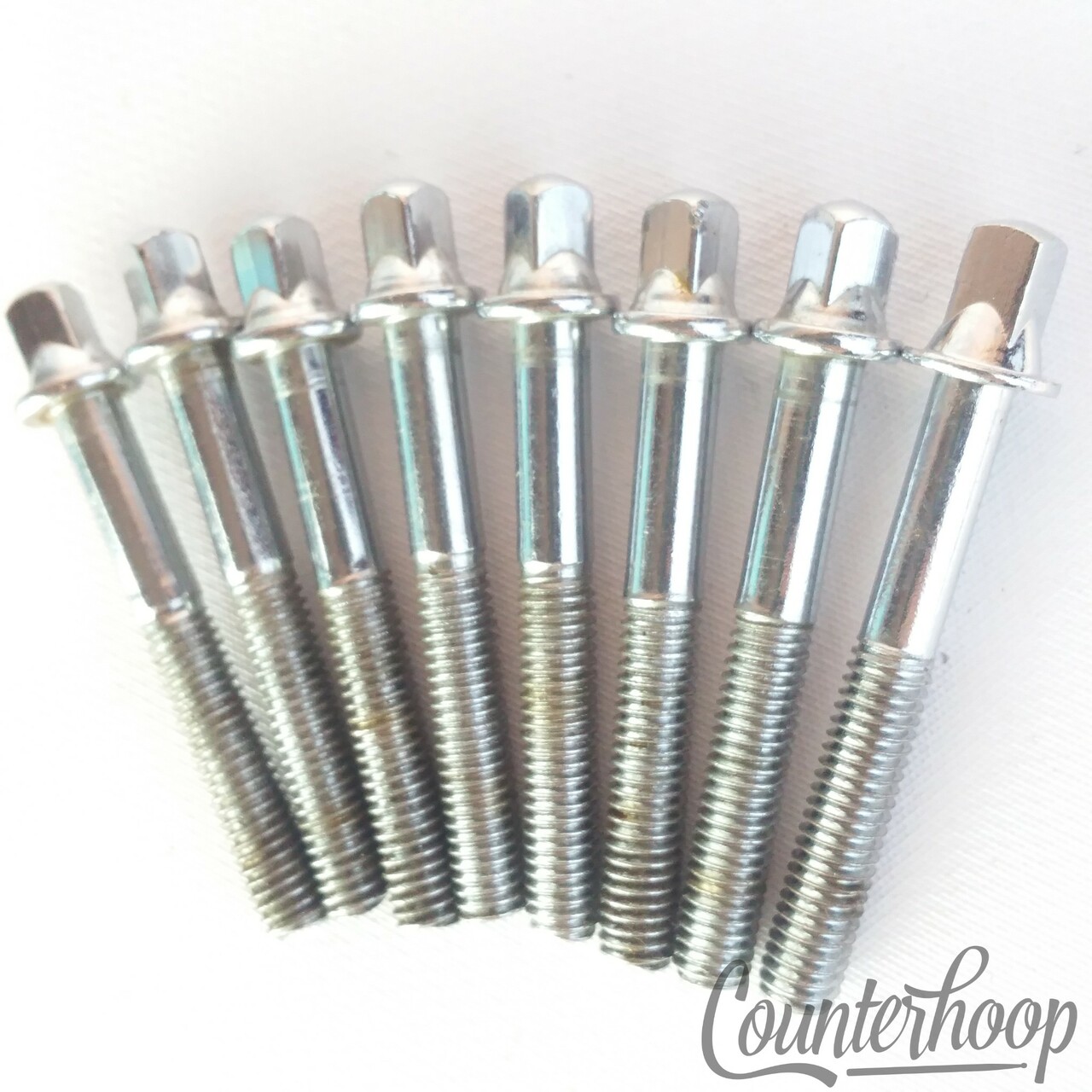 Pearl 8x Tension T-Rods 1 3/4"Metric Thick Ride Tom/Snare Drum Chrome Vintage60s — main photograph