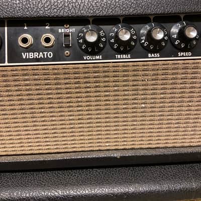 Fender Tremolux 2-Channel 35-Watt 2x10" Piggyback Guitar Amp 1963 - 1966 - Black Panel image 3