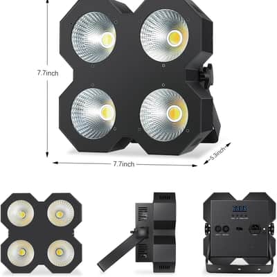 LED Blinder Stage Light,200W COB Par Cool White and Warm White Uplighting, DMX/Master-Slave DJ Light,Stage Blinder & Strobe for Church Wedding Concert Theater Show image 5