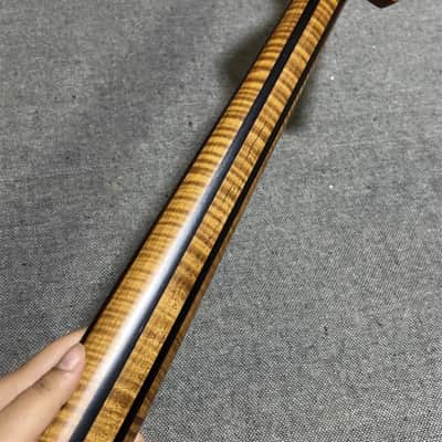 4 String 20fret 5 Piece Roasting Flamed Maple Bass Neck part Rosewood Fretboard image 4